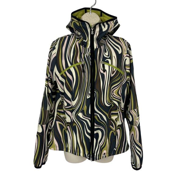 Bogner Fire + Ice Jacket Womens 10 Multicolor Swirl Hooded Softshell Fleece Ski - Picture 1 of 13